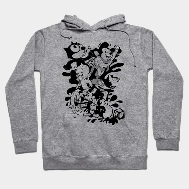 FELIX THE CAT - Classic cartoon ink mashup Hoodie by KERZILLA